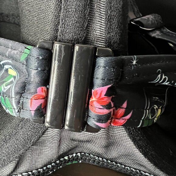 Collectif Black Retro 50s Cocktail Pinup Menu Balcony Underwire Bikini Top 16 XL - Picture 7 of 10